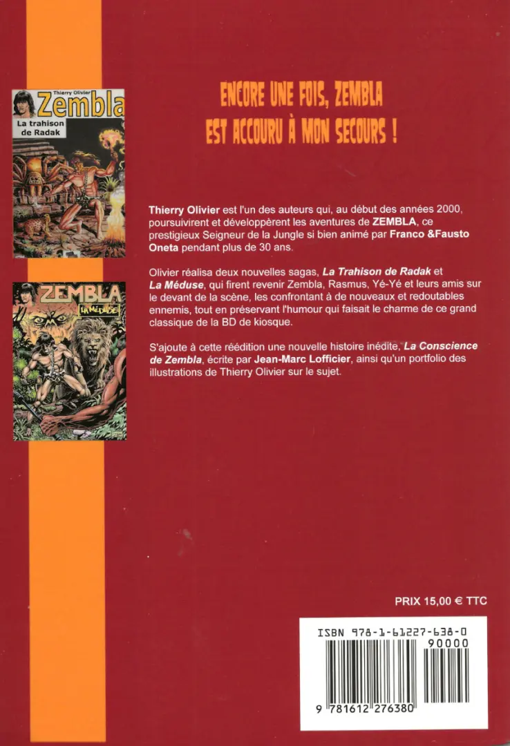 Verso de l'album Les nouvelles aventures de Zembla #1