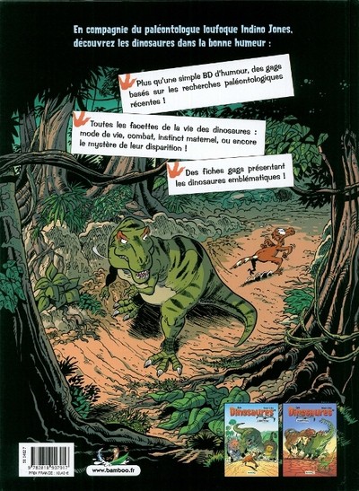 Verso de l'album Les Dinosaures en BD Tome 2