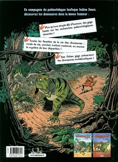 Verso de l'album Les Dinosaures en BD Tome 2