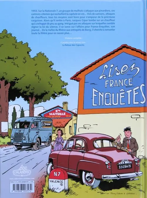 Verso de l'album Une aventure de Jacques Gipar Tome 1 Le gang des pinardiers