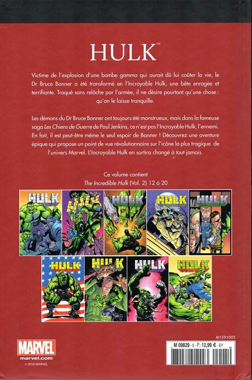 Verso de l'album Le meilleur des Super-Héros Marvel Tome 5 Hulk