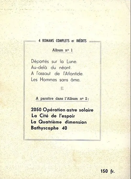 Verso de l'album L'An 2000 Recueil 1