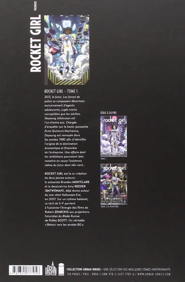 Verso de l'album Rocket Girl Tome 1