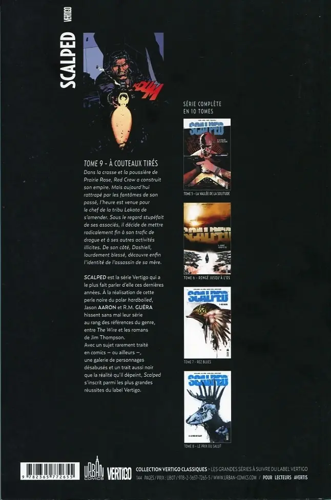Verso de l'album Scalped Tome 9 À couteaux tirés