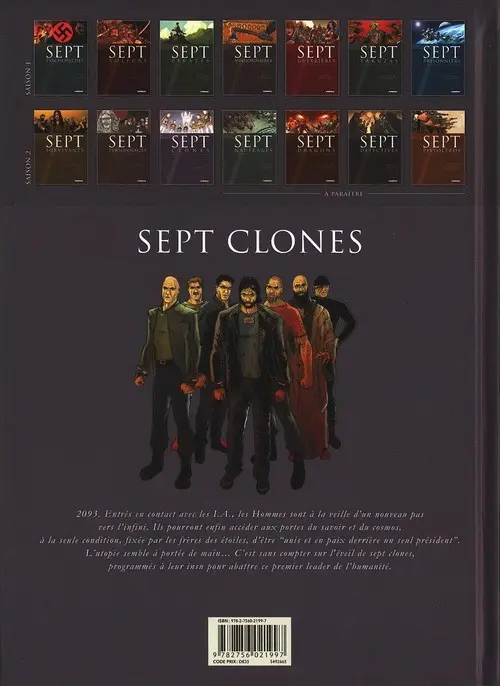 Verso de l'album Sept Cycle 2 Tome 10 Sept clones