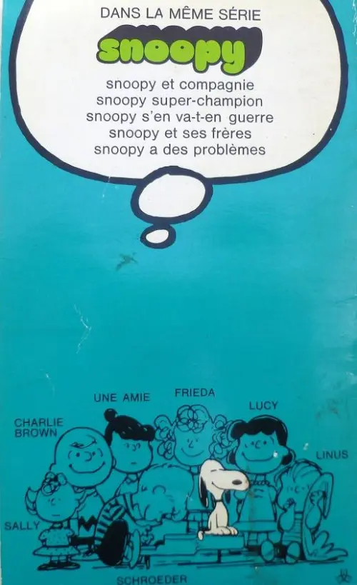 Verso de l'album Snoopy Tome 5 Snoopy connait la musique