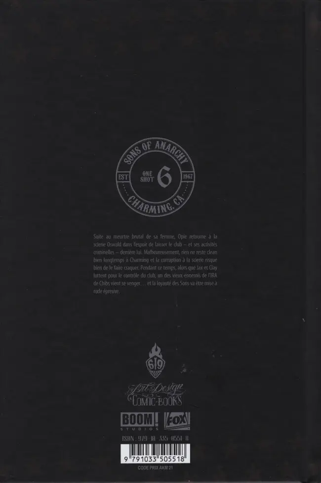 Verso de l'album Sons of Anarchy Tome 6
