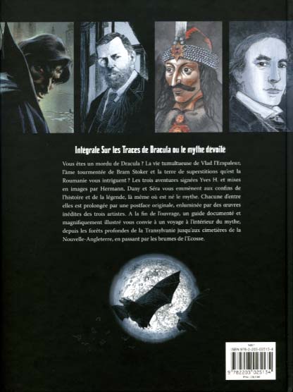 Verso de l'album Sur les traces de Dracula L'intégrale & le guide