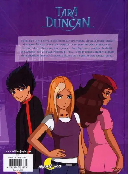 Verso de l'album Tara Duncan Tome 2 La licorne décornée