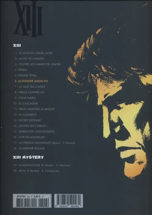 Verso de l'album XIII Tome 6 Le dossier Jason Fly