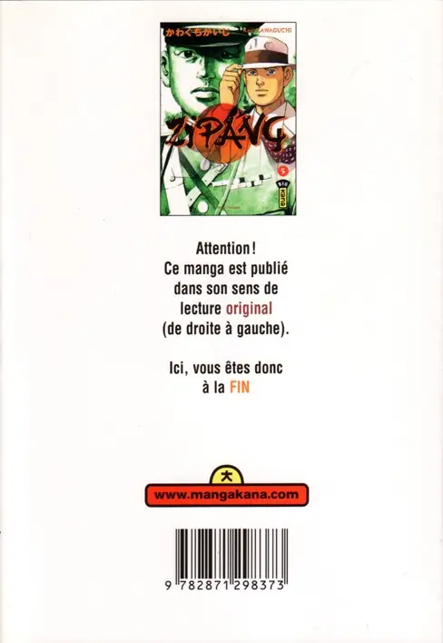 Verso de l'album Zipang 5
