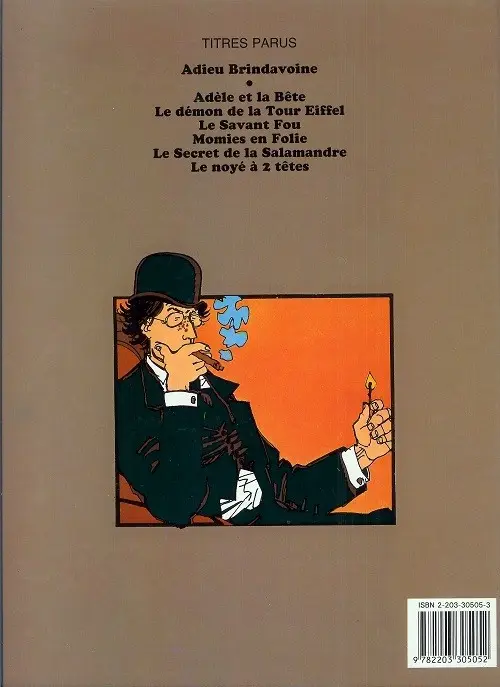 Verso de l'album Adieu Brindavoine Adieu Brindavoine suivi de La Fleur au fusil
