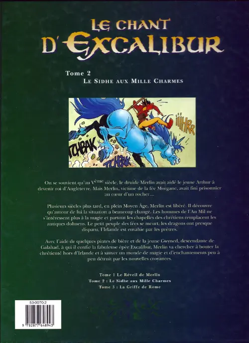 Verso de l'album Le Chant d'Excalibur Tome 2 Le Sidhe aux Mille Charmes