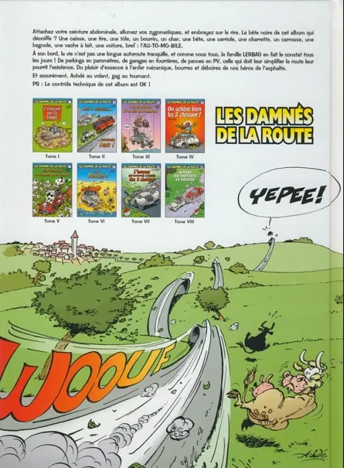 Verso de l'album Les damnés de la route Tome 1 On achève bien les 2 chevaux !