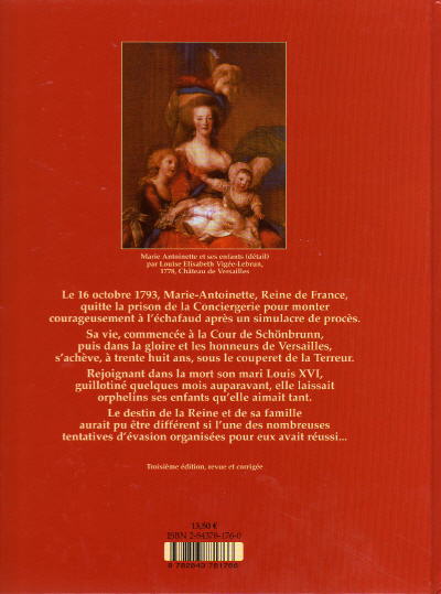 Verso de l'album Marie-Antoinette De l'or à la pourpre
