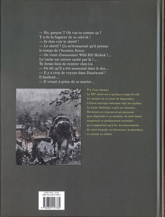 Verso de l'album On a tué Wild Bill