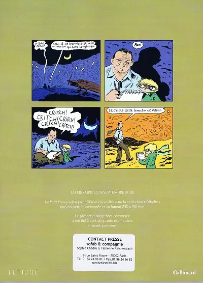 Verso de l'album Le Petit Prince