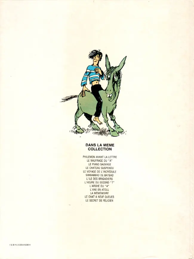 Verso de l'album Philémon Tome 1 Philémon avant la lettre