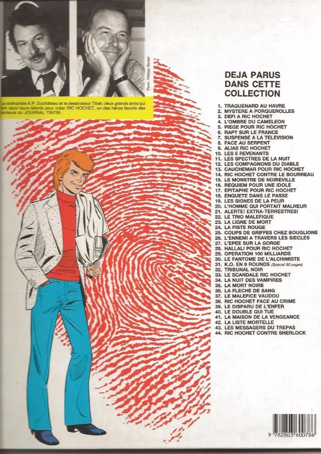 Verso de l'album Ric Hochet Tome 7 Suspense à la télévision