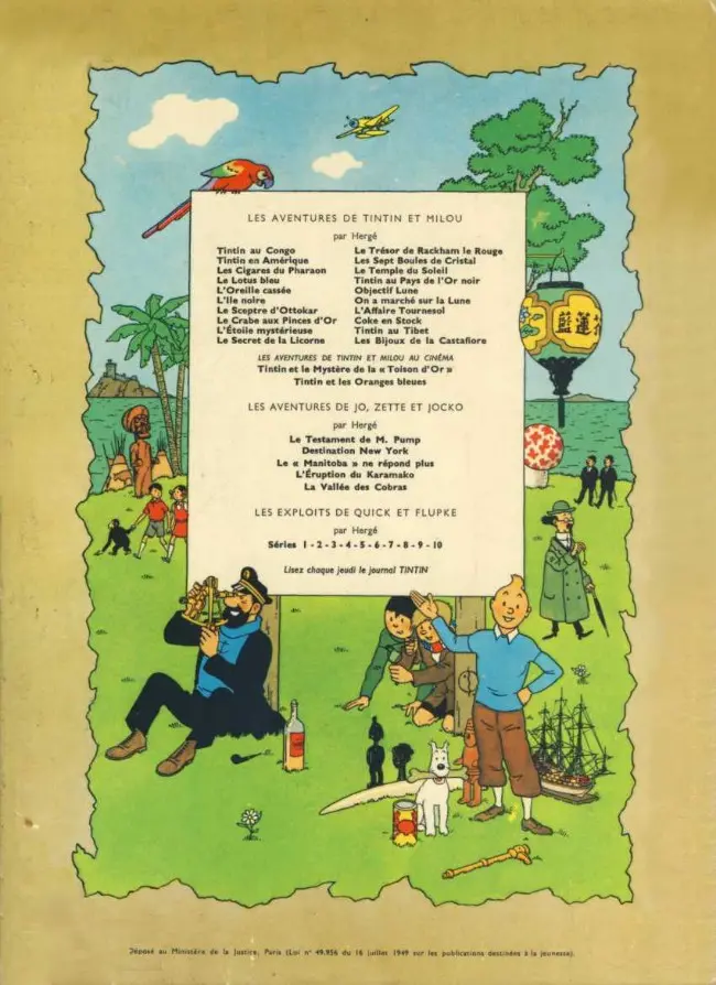 Verso de l'album Tintin Tome 8 Le sceptre d'Ottokar