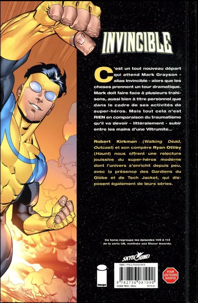 Verso de l'album Invincible Tome 20 Amis et alliés