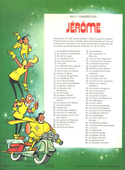 Verso de l'album Jérôme Tome 63 Le chevalier fantôme