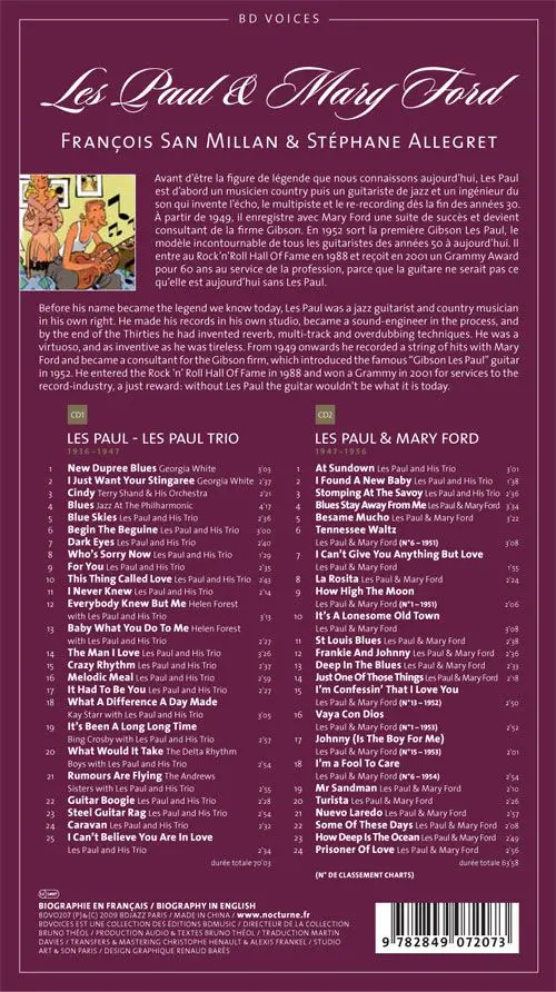 Verso de l'album BD Voices Les Paul & Mary Ford