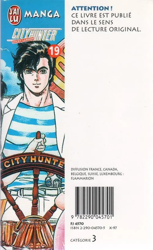 Verso de l'album City Hunter - Nicky Larson 19 L'Ange triste