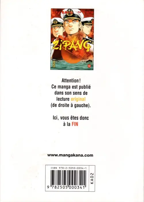 Verso de l'album Zipang 12