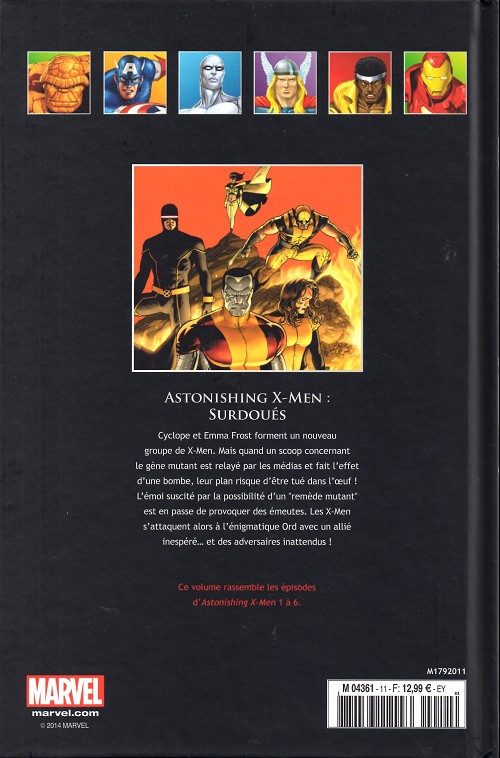 Verso de l'album Marvel Comics - La collection de référence Tome 11 Astonishing X-Men - Surdoués