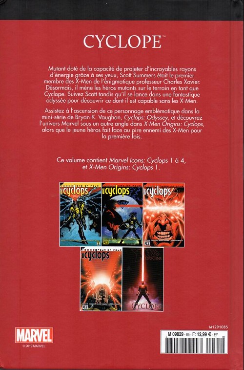 Verso de l'album Le meilleur des Super-Héros Marvel Tome 85 Cyclope