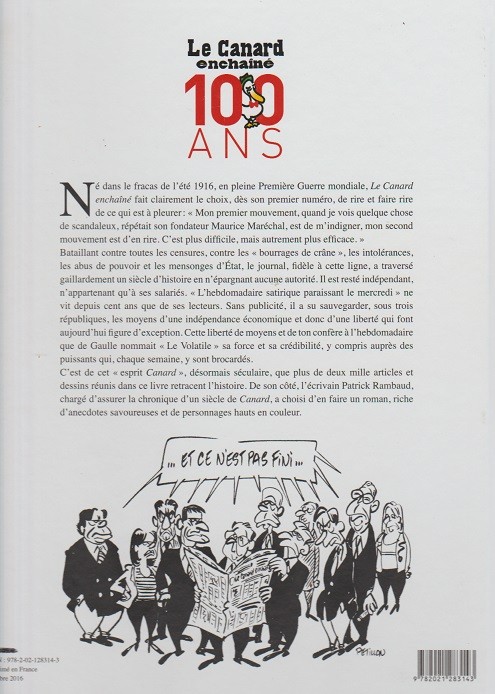 Verso de l'album Le Canard enchaîné 100 ans