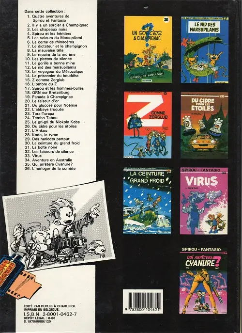 Verso de l'album Spirou et Fantasio Tome 26 Du cidre pour les étoiles