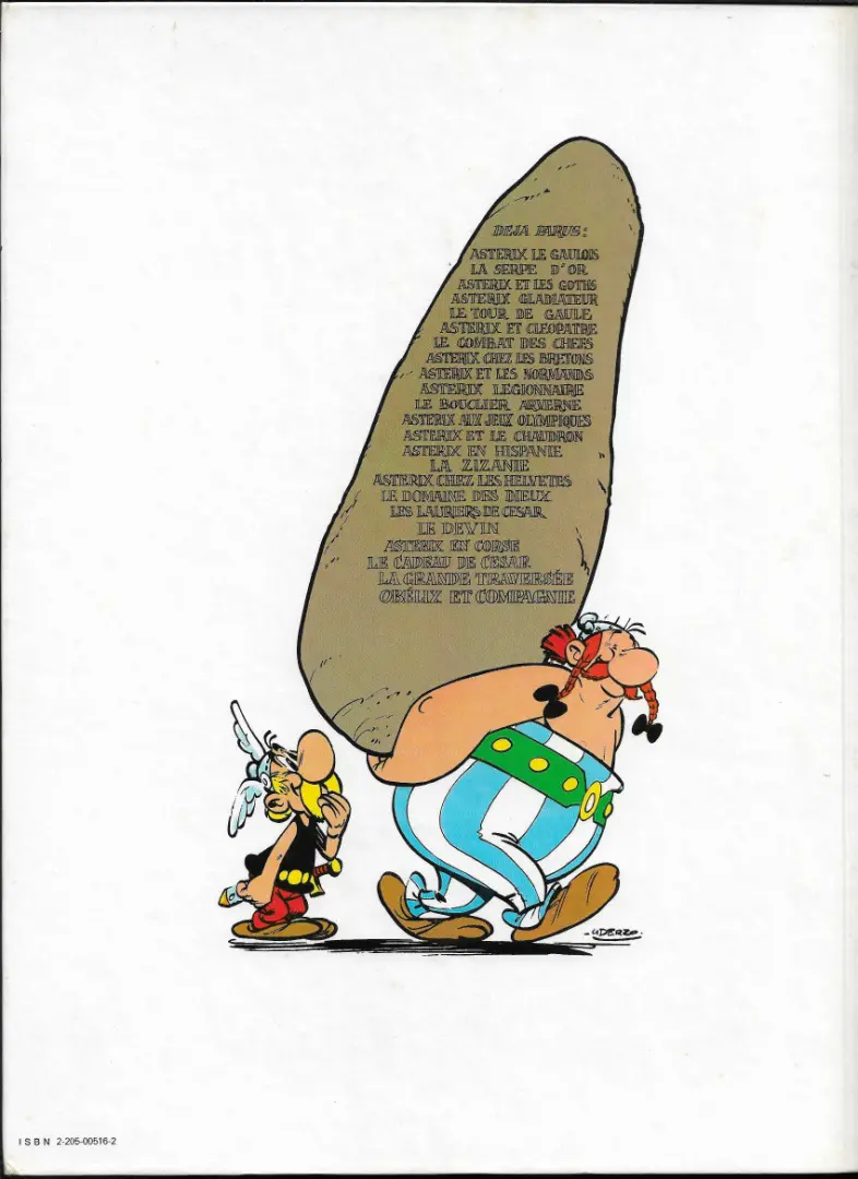 Verso de l'album Astérix Tome 16 Astérix chez les Helvètes