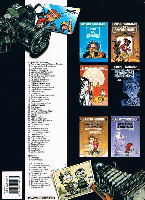 Verso de l'album Spirou et Fantasio Tome 31 La boîte noire