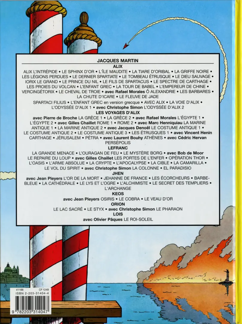Verso de l'album Lefranc Tome 2 L'Ouragan de feu