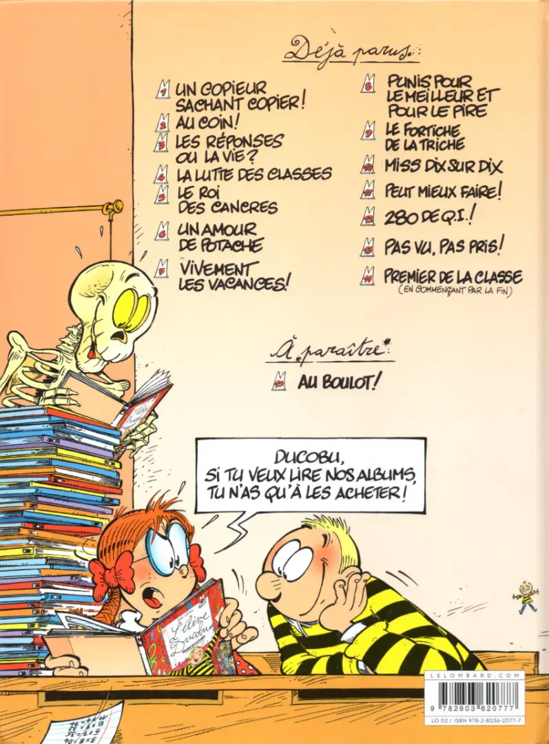Verso de l'album L'Élève Ducobu Tome 11 Peut mieux faire!