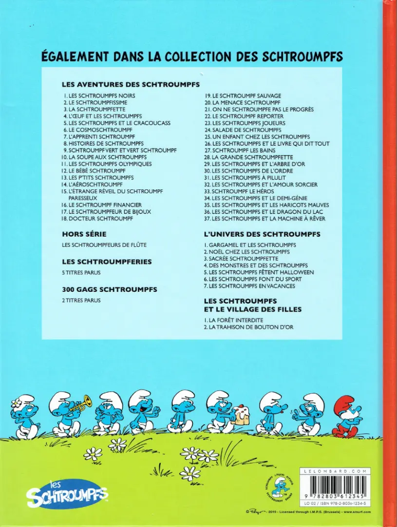 Verso de l'album Les Schtroumpfs Tome 15 L'étrange réveil du Schtroumpf paresseux