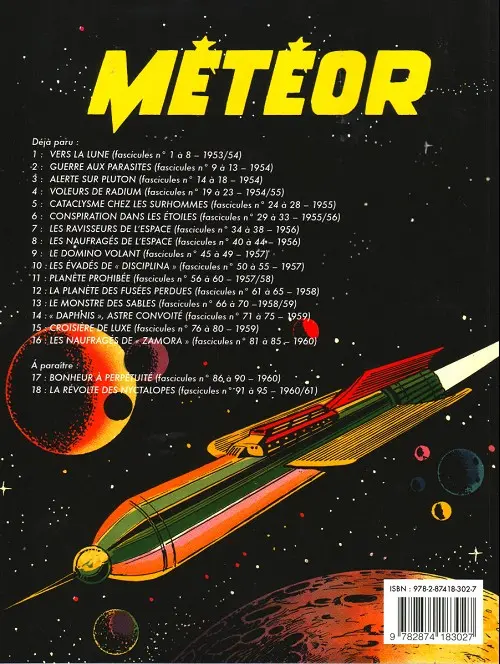 Verso de l'album Météor 13