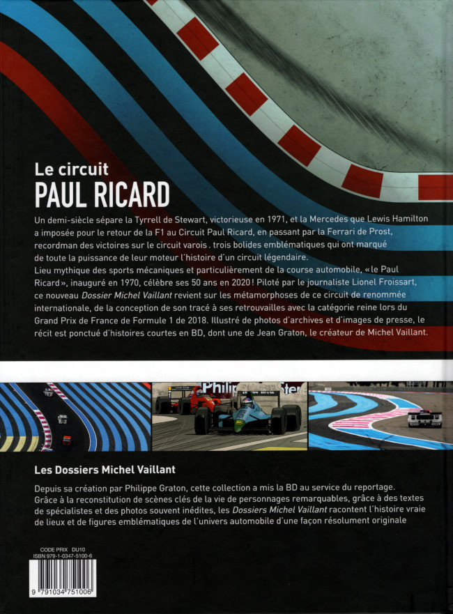 Verso de l'album Dossiers Michel Vaillant Tome 15 Le circuit Paul Ricard