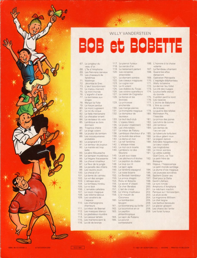 Verso de l'album Bob et Bobette Tome 145 Le Pot aux roses