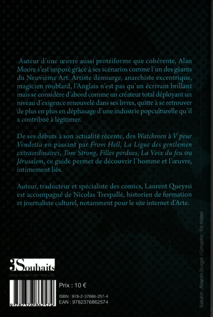 Verso de l'album Le guide Alan Moore