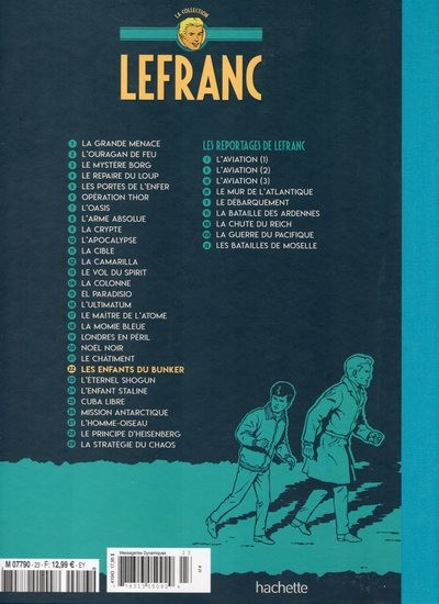 Verso de l'album Lefranc La Collection - Hachette Tome 22 Les enfants du bunker