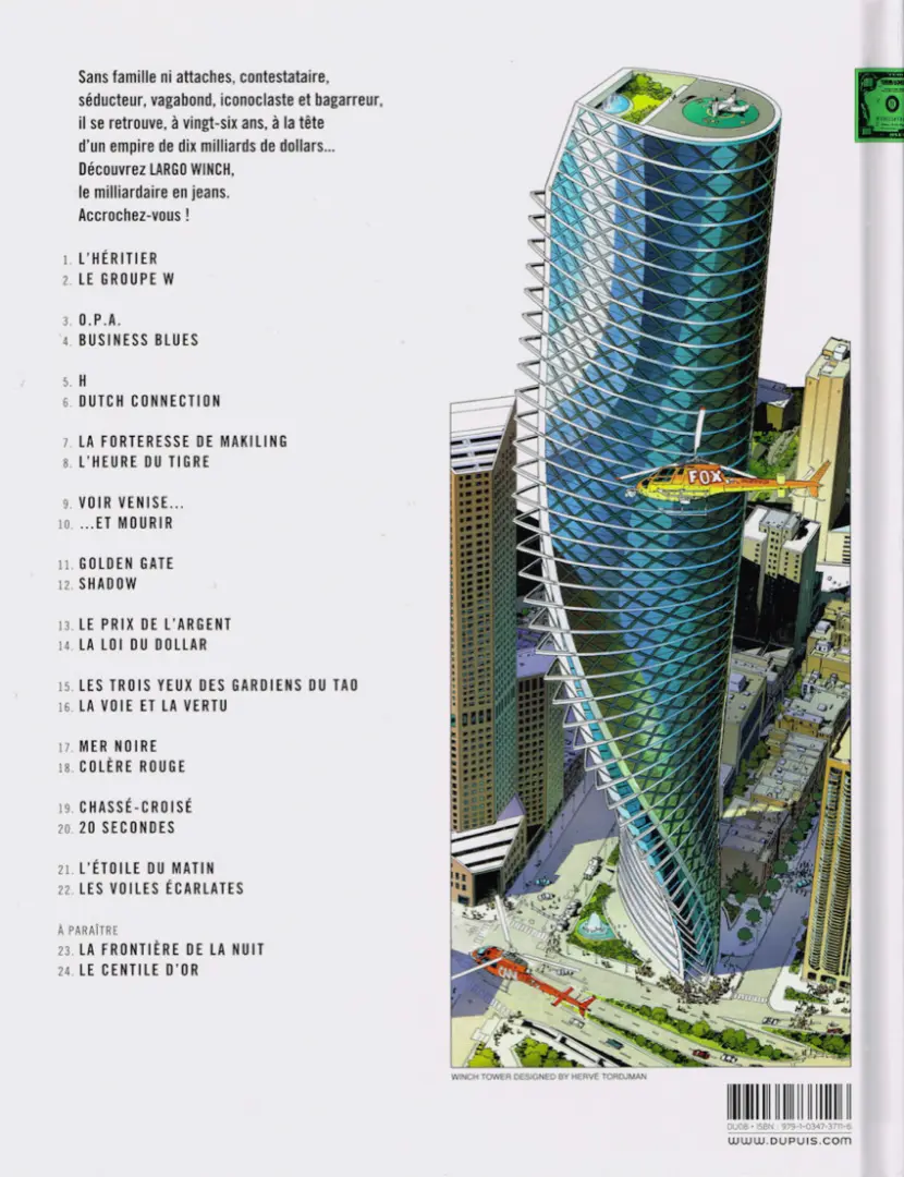 Verso de l'album Largo Winch Tome 22 Les voiles écarlates