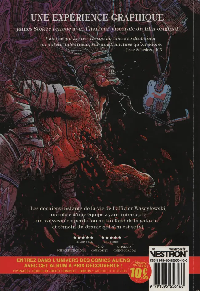 Verso de l'album Aliens : Perdition