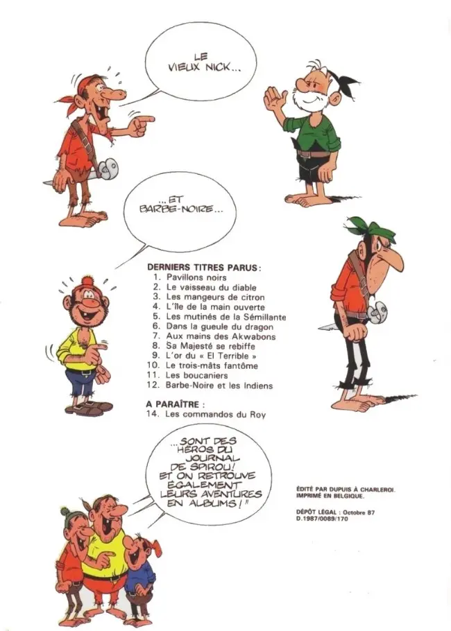 Verso de l'album Le Vieux Nick et Barbe-Noire Tome 13 Les mésaventures de Barbe-Noire