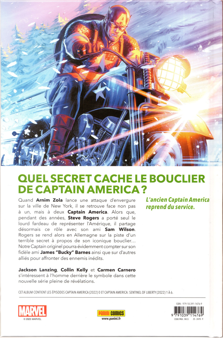 Verso de l'album Captain America: Sentinel of Liberty 1 Révolution