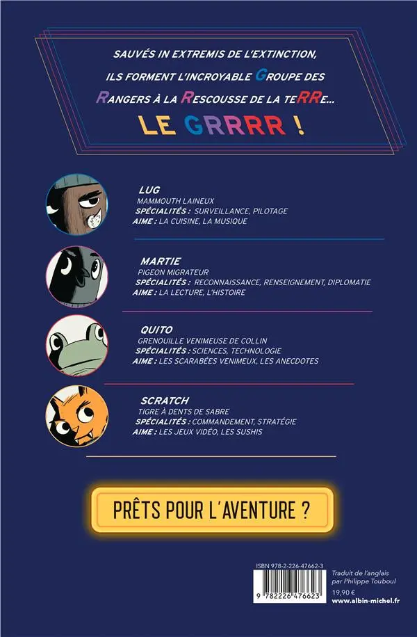 Verso de l'album Les missions du GRRRR Opération 1 Corne de licorne