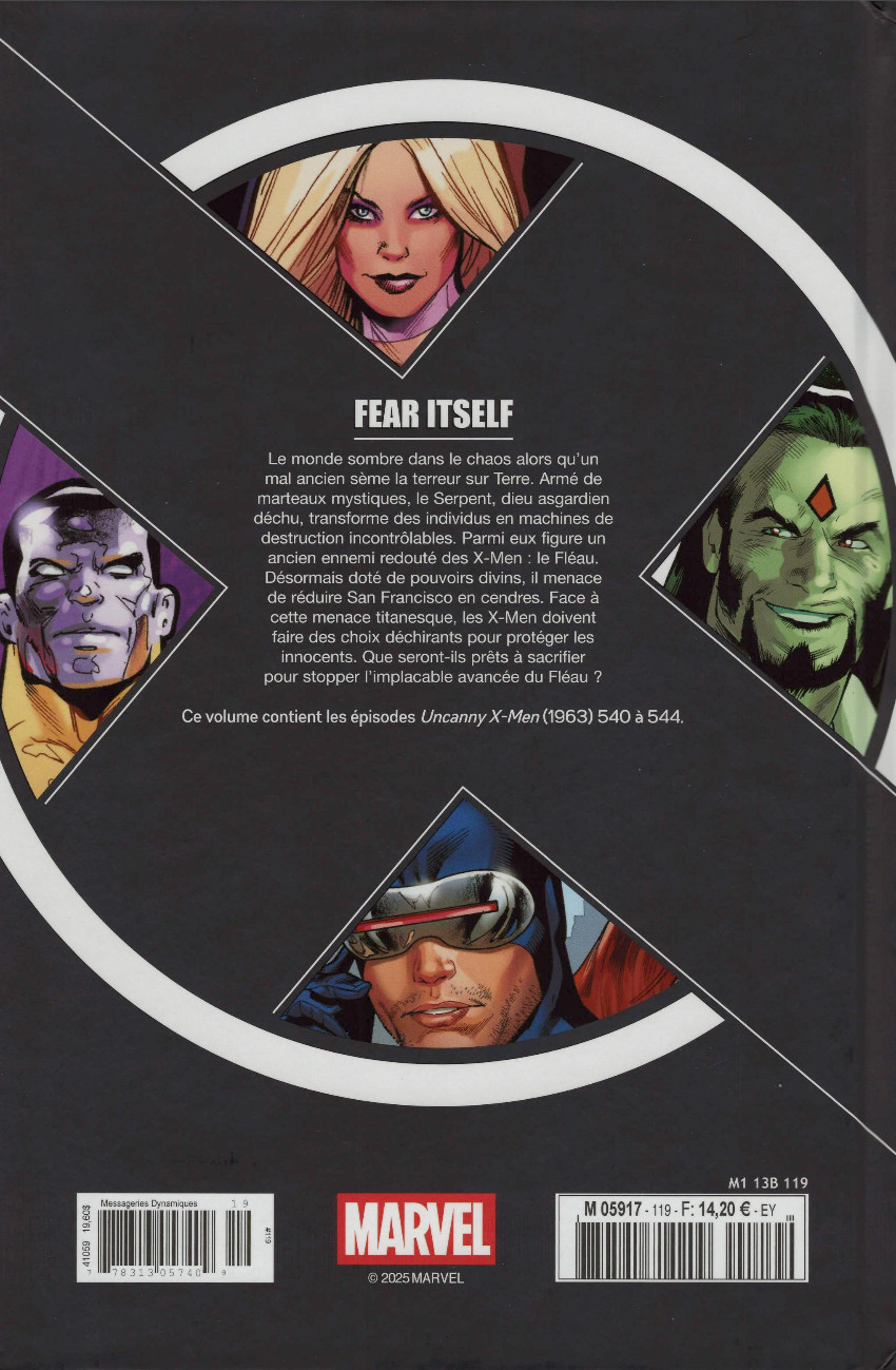Verso de l'album X-Men - La Collection Mutante Tome 119 Fear Itself