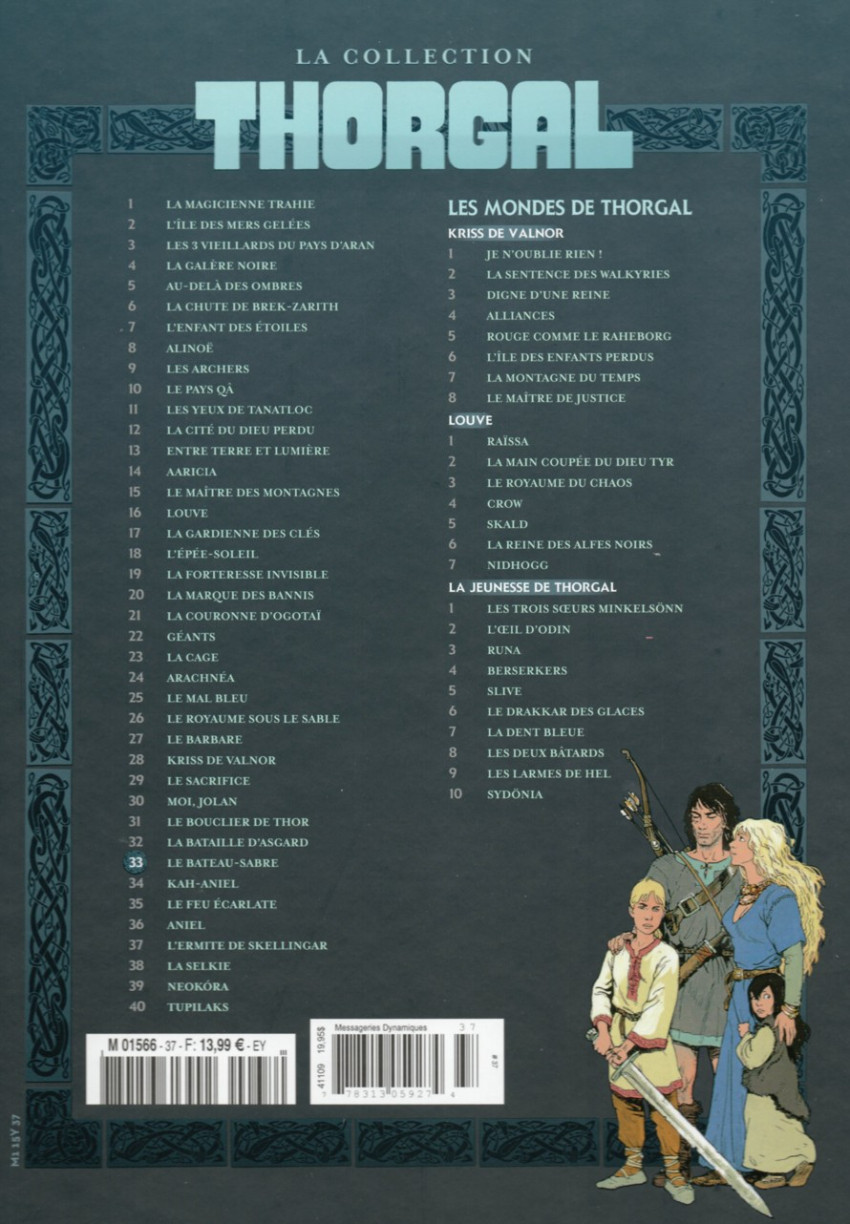 Verso de l'album Thorgal - La collection Tome 37 Le bateau-sabre